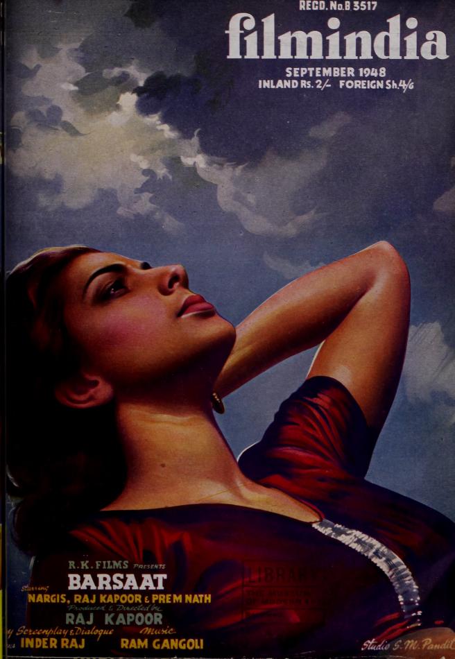 FILMINDIA magazine side cover September 1948