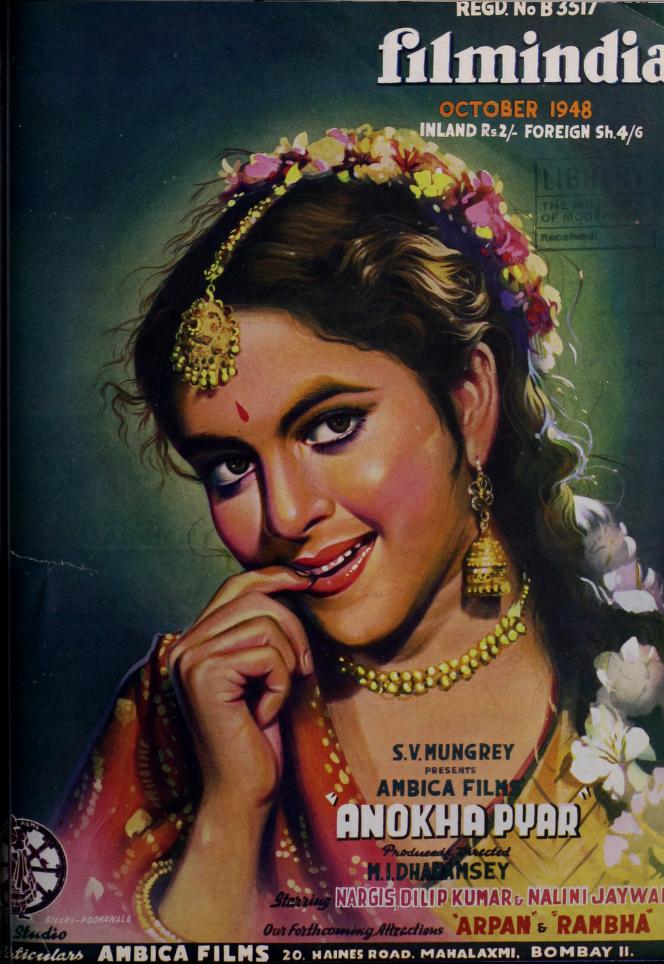 FILMINDIA magazine side cover October 1948