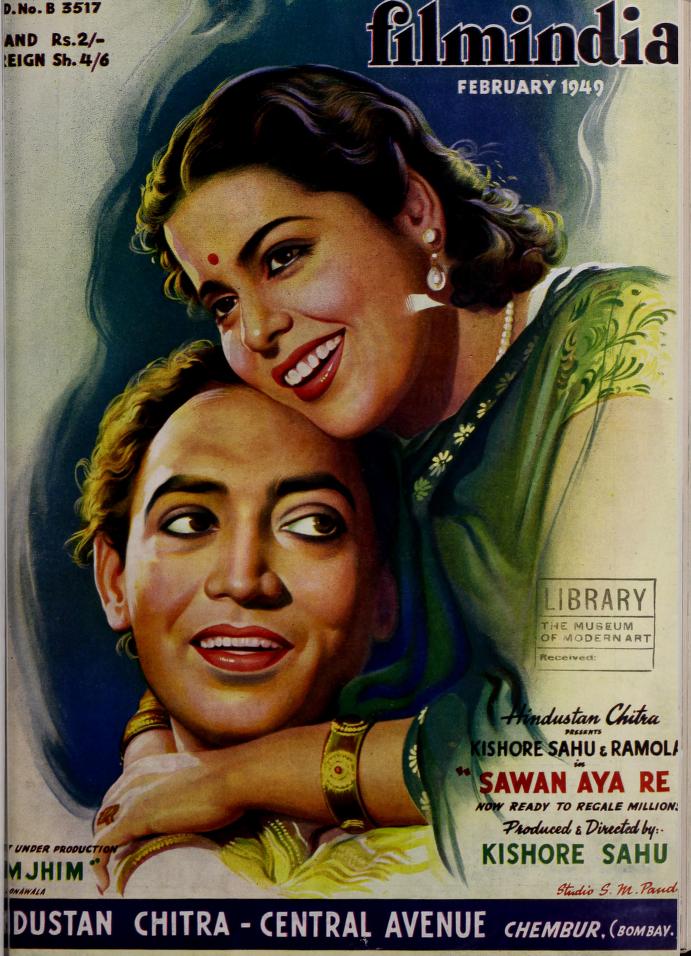 FILMINDIA magazine side cover February 1949