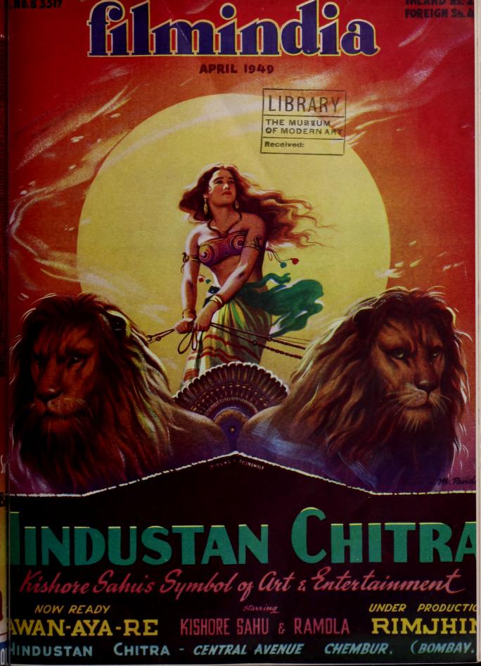 FILMINDIA magazine side cover April 1949