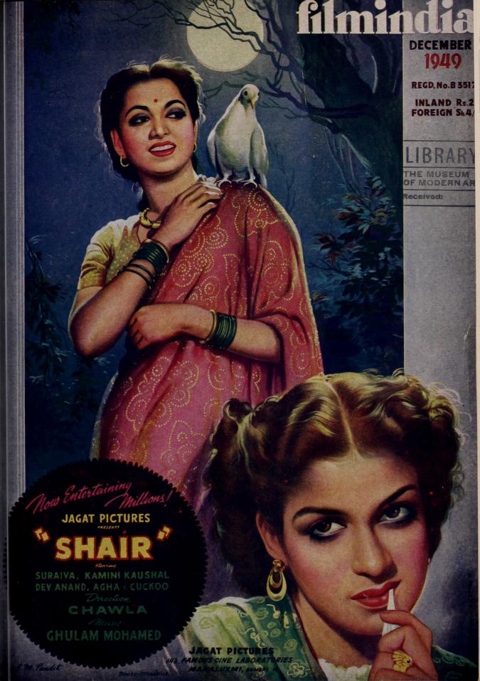 FILMINDIA magazine side cover December 1949