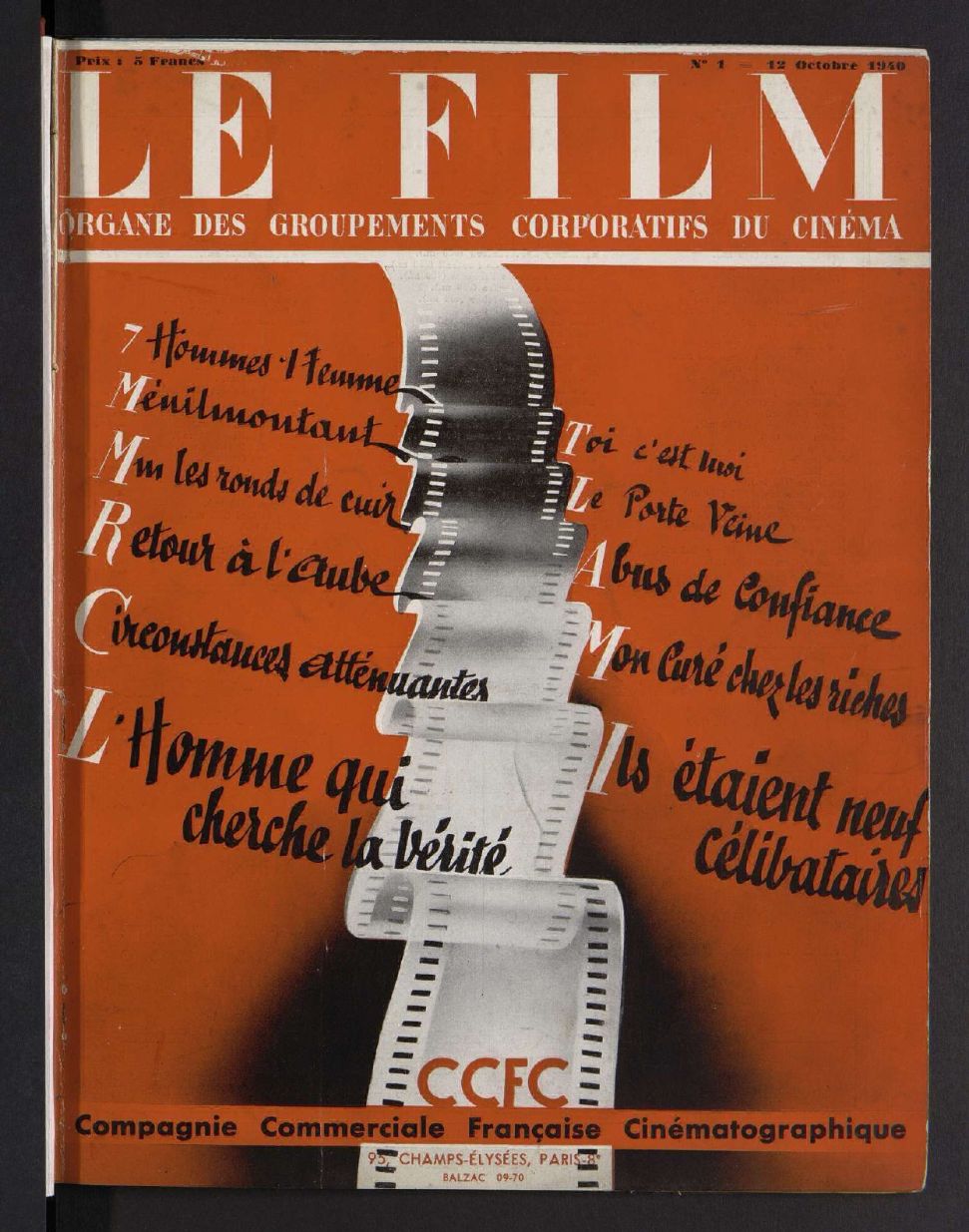 FILM | LE (40s) magazine side cover Issue 1 12 October 1940