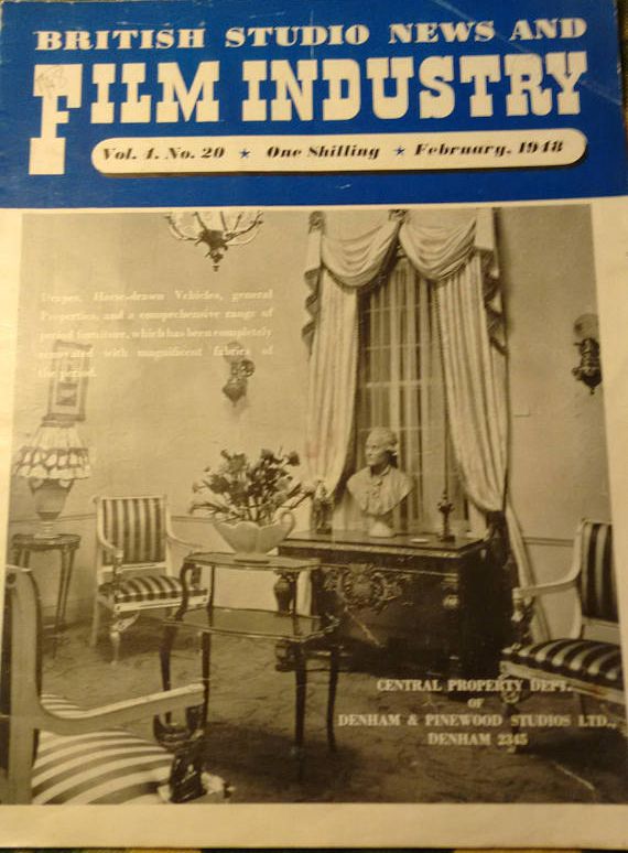 FILM INDUSTRY magazine side cover Issue 20  Vol 1 No  20  February 1948