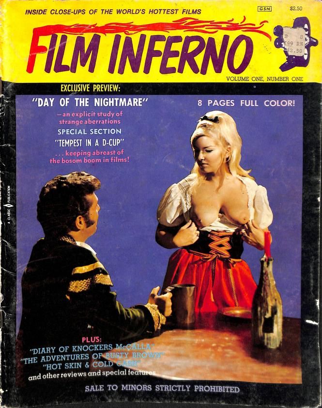 FILM INFERNO magazine side cover  Vol 1 No  1  1969