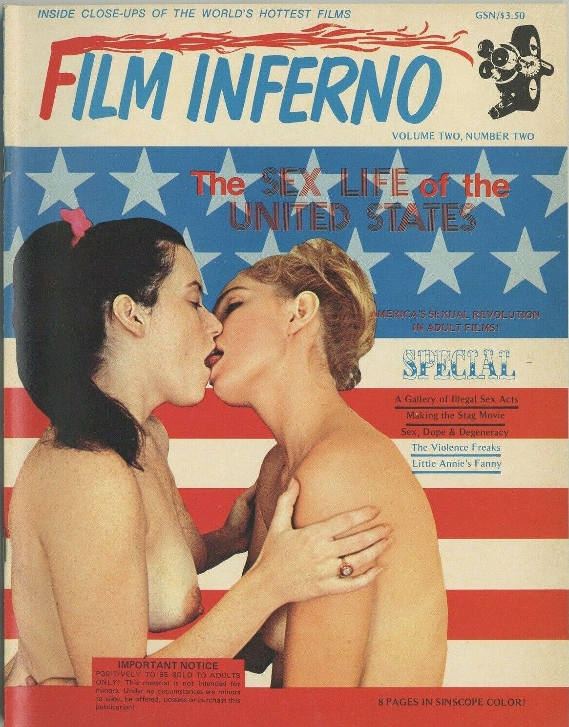 FILM INFERNO magazine side cover  Vol 2 No  2  1972