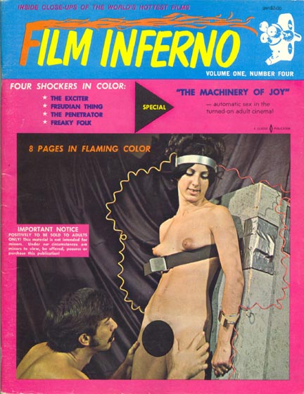 FILM INFERNO magazine side cover  Vol 1 No  4  1970