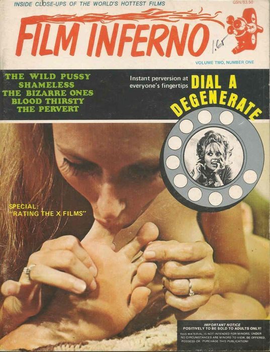 FILM INFERNO magazine side cover  Vol 2 No  1  1971