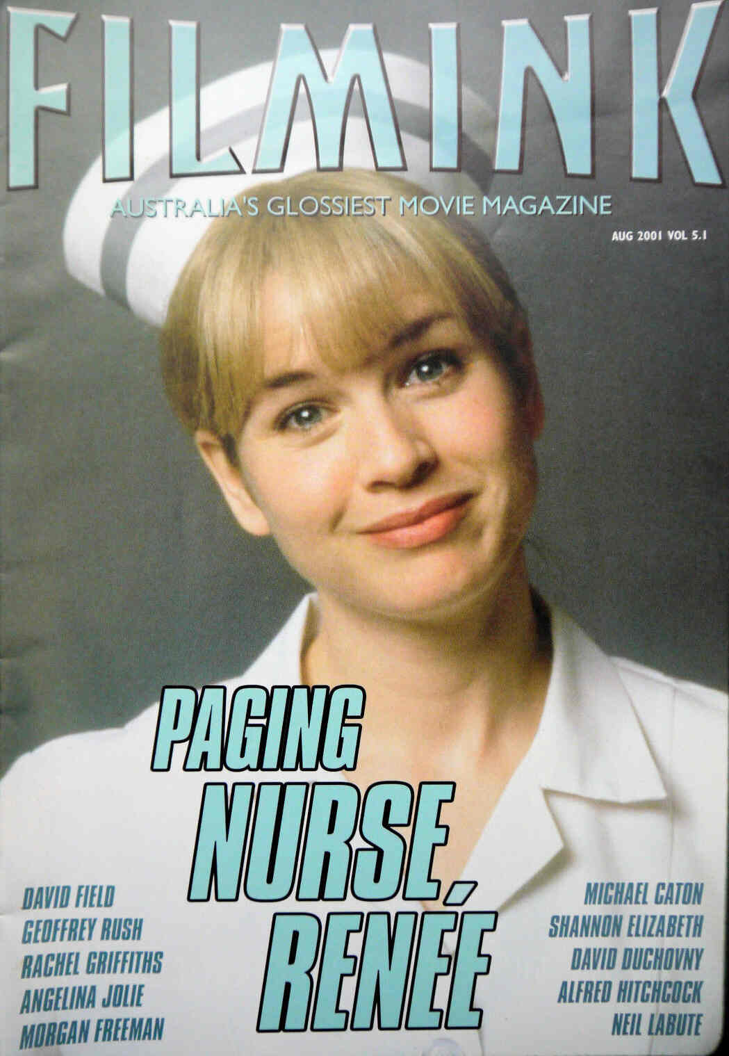 FILMINK magazine side cover August 2001