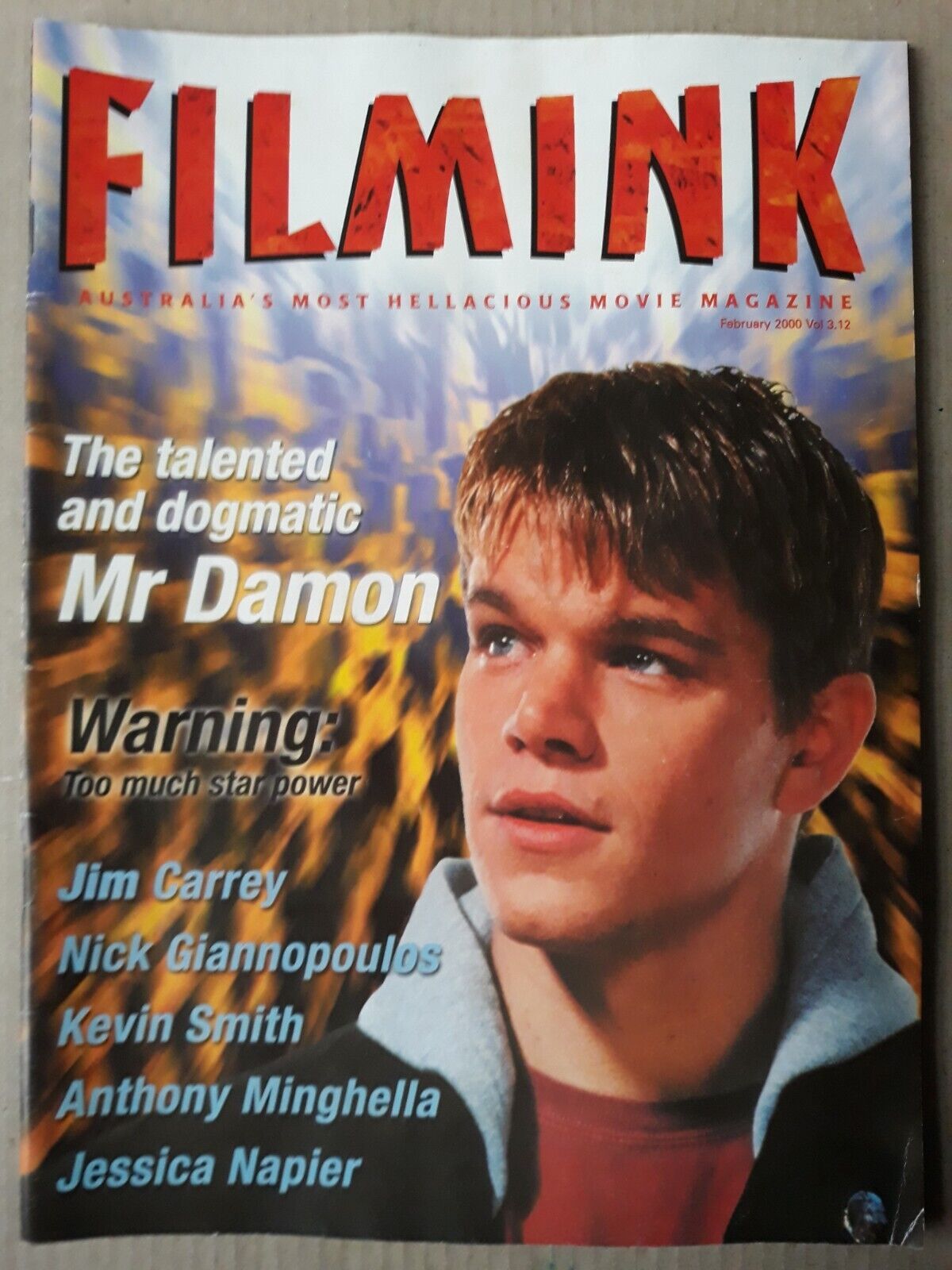 FILMINK magazine side cover  Vol 3 No  12  February 2000