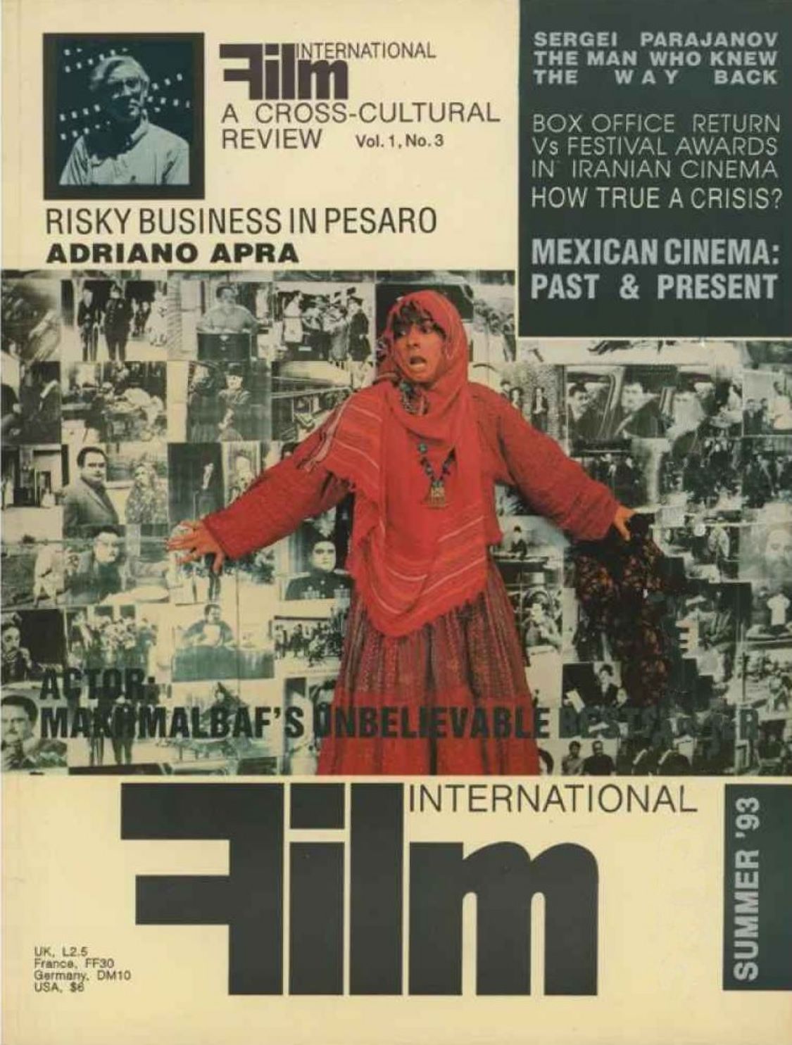 FILM INTERNATIONAL (Iran) magazine side cover Issue 3  Vol 1 No  3 Summer 1993