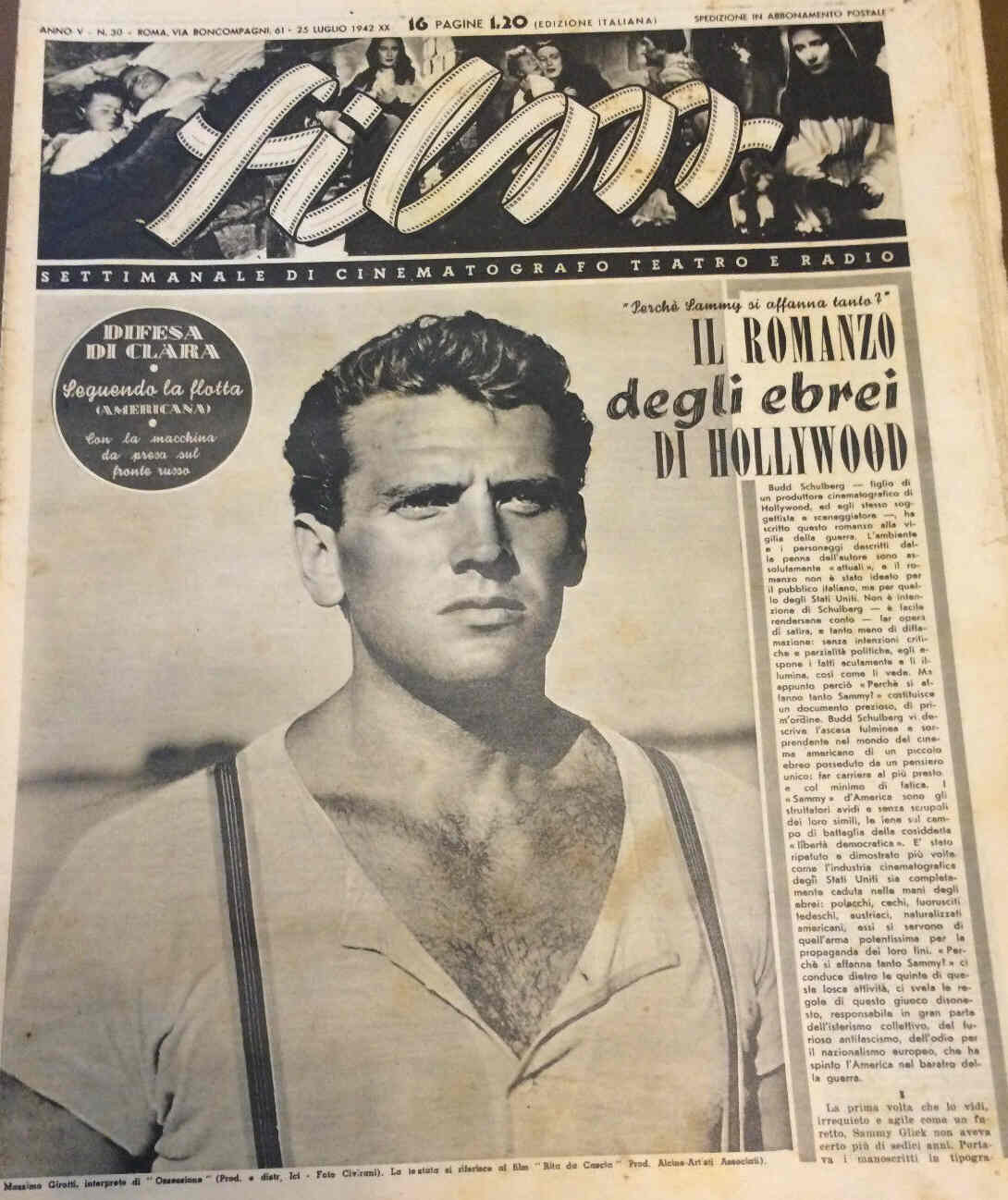 FILM (1938-50) magazine side cover Issue 30 25 July 1942