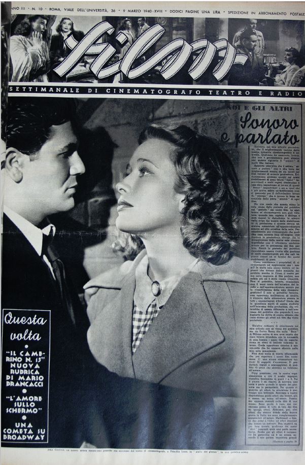 FILM (1938-50) magazine side cover Issue 10 9 March 1940