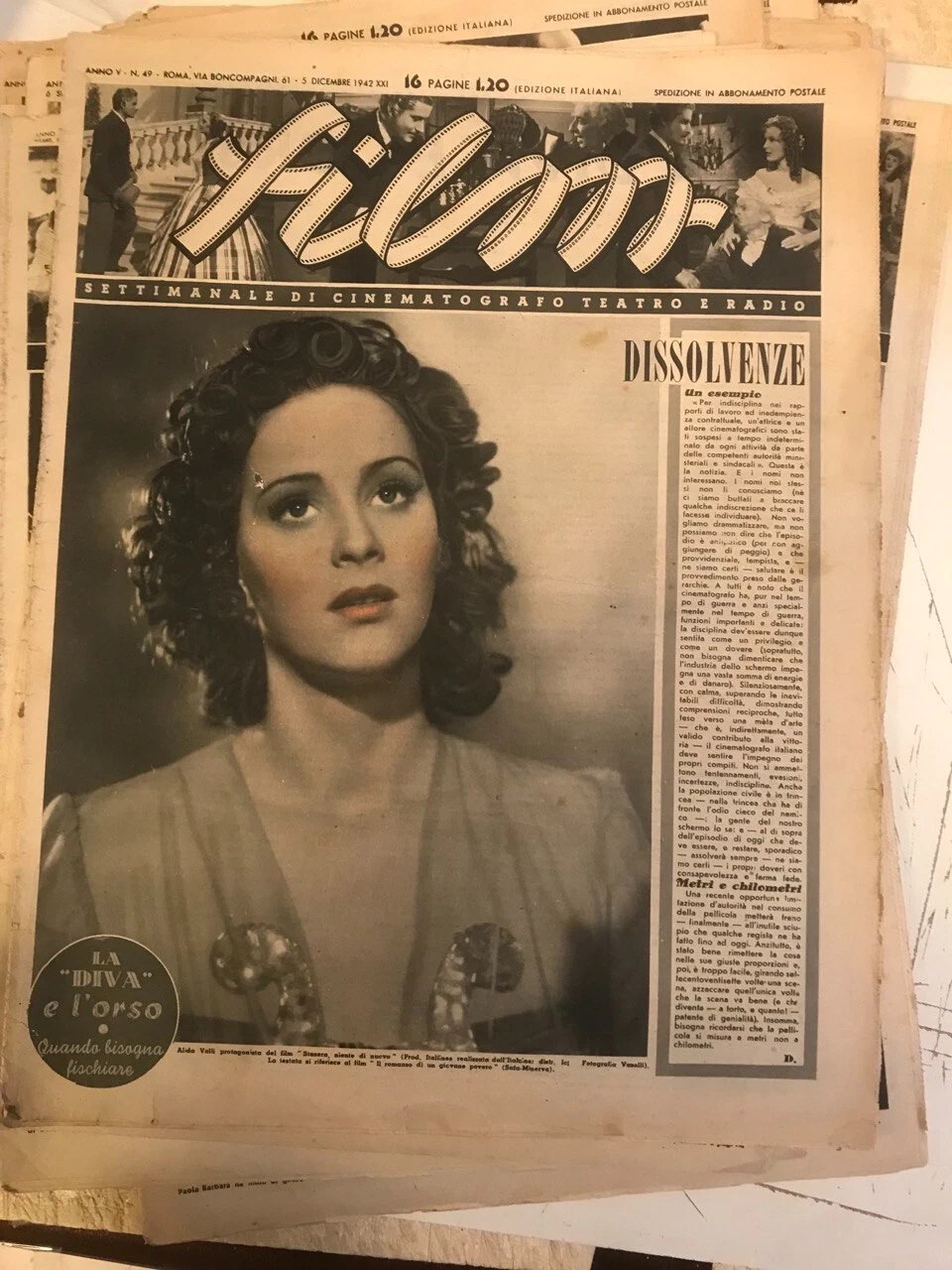 FILM (1938-50) magazine side cover Issue 49 5 December 1942