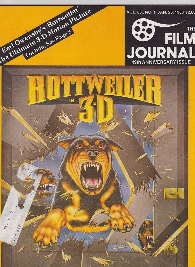 FILM JOURNAL INTERNATIONAL magazine side cover 28 January 1983