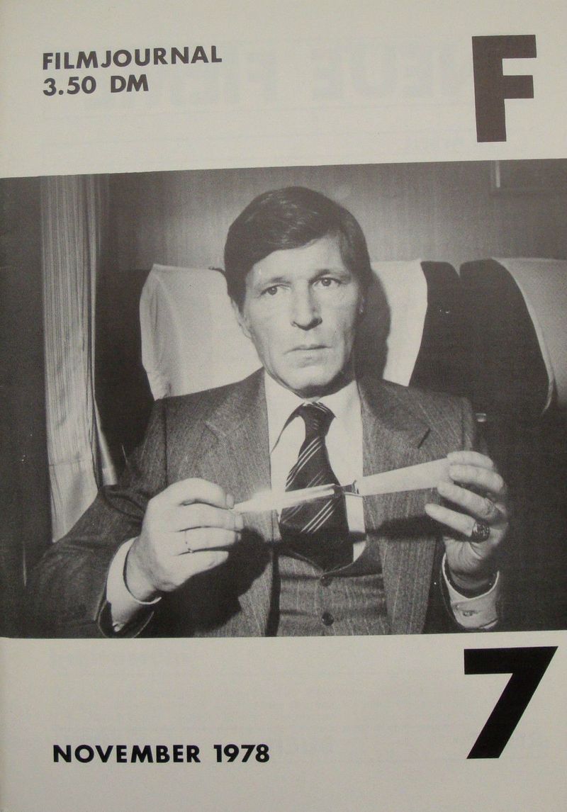 FILMJOURNAL F magazine side cover Issue 7 November 1978
