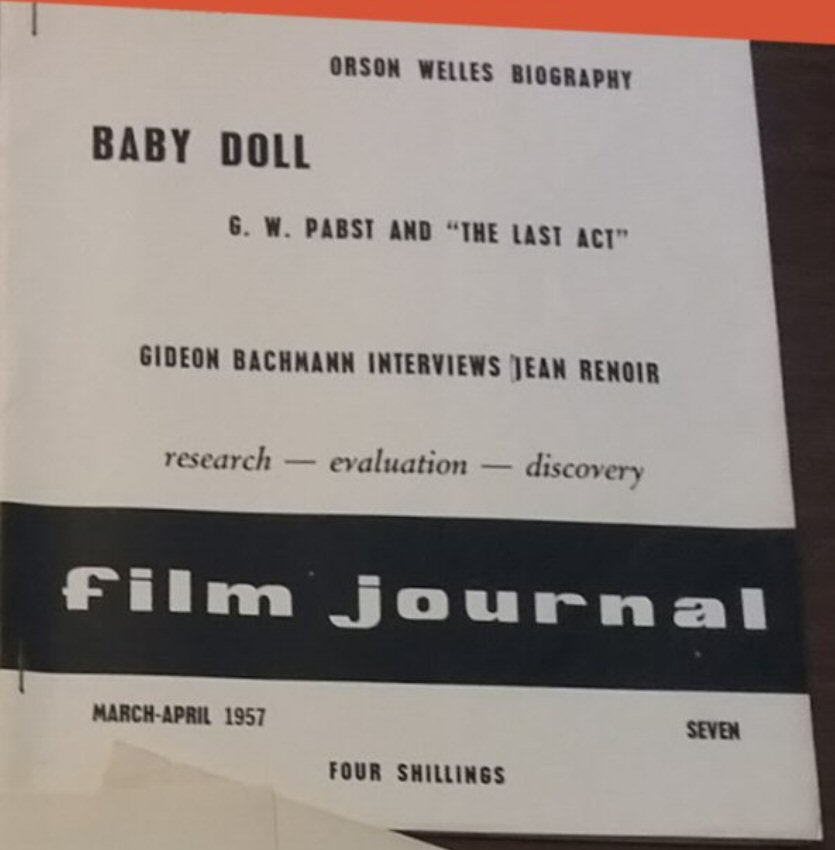 FILM JOURNAL magazine side cover Issue 7  March/April 1957