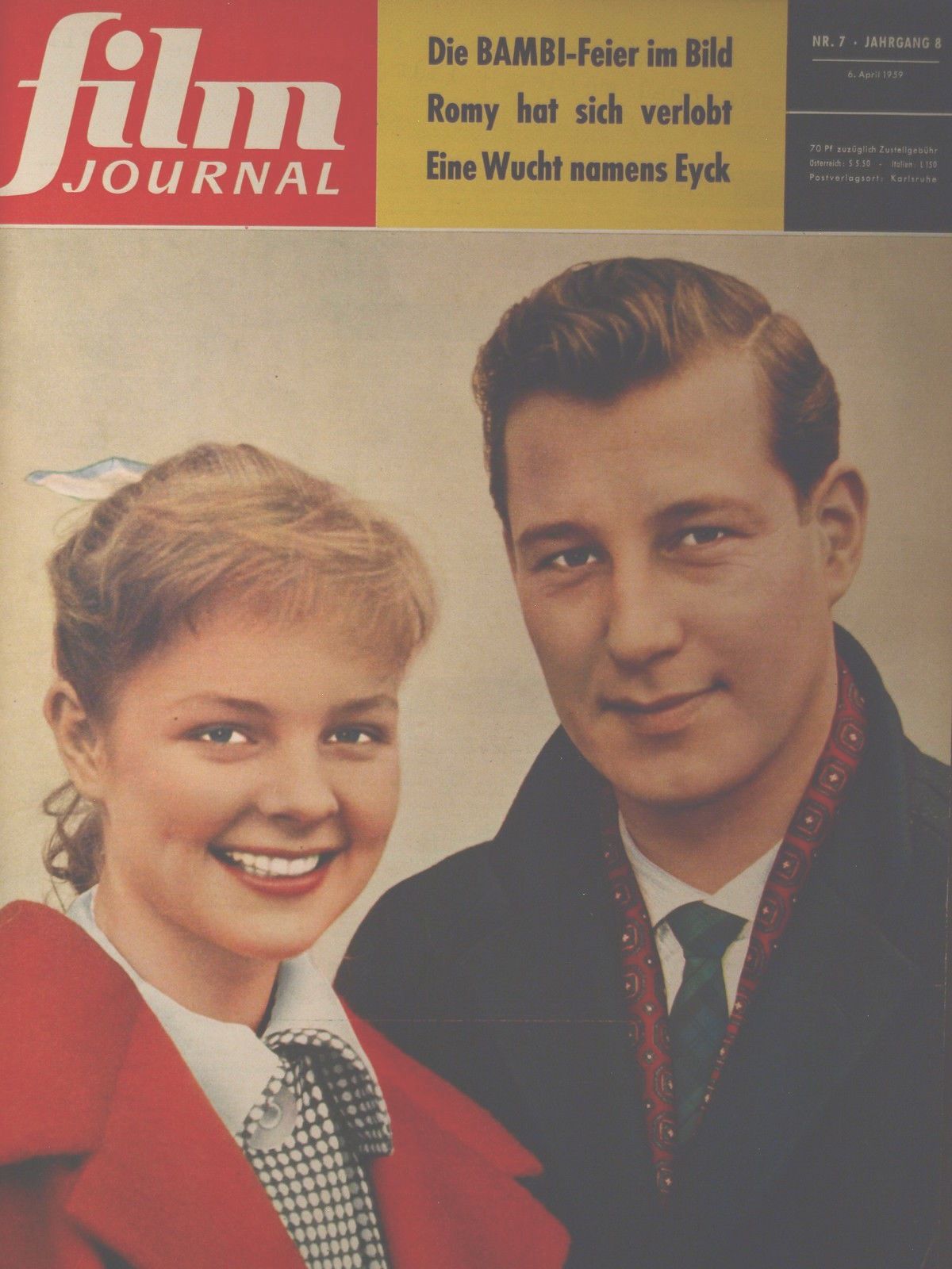 FILM JOURNAL (De) magazine side cover Issue 7 6 April 1959