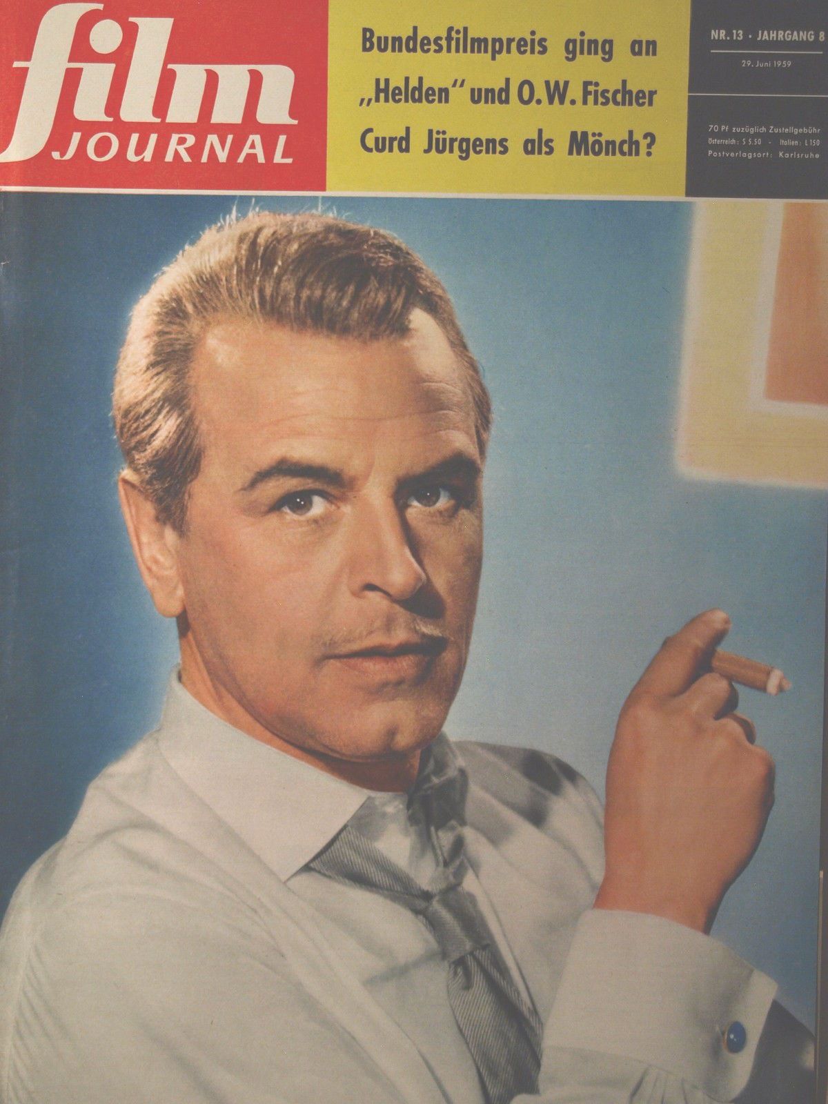 FILM JOURNAL (De) magazine side cover Issue 13 29 June 1959