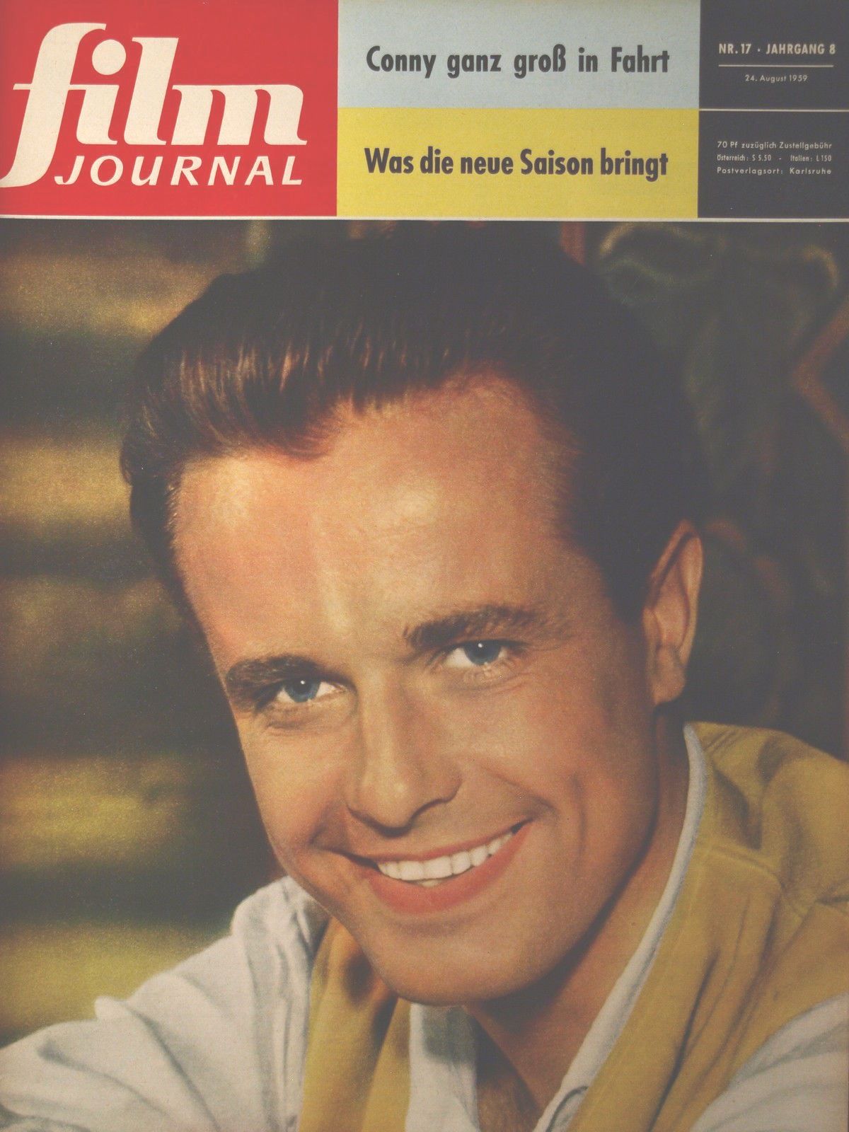 FILM JOURNAL (De) magazine side cover Issue 17 24 August 1959
