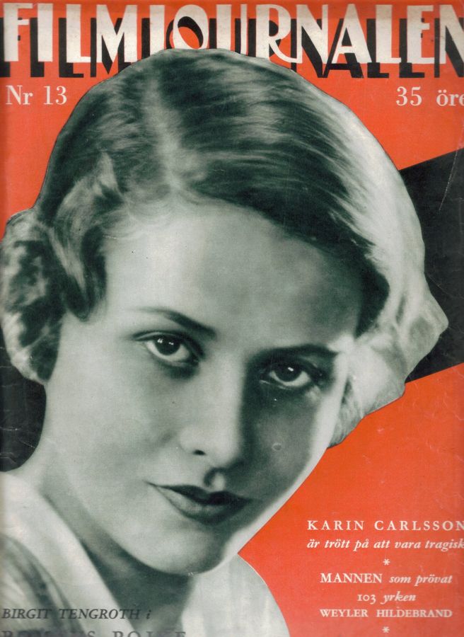 FILMJOURNALEN magazine side cover Issue 13  1933