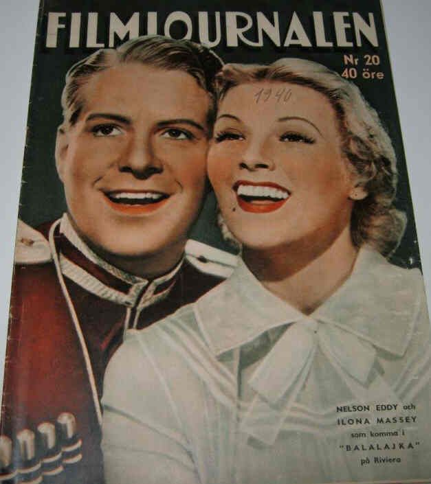 FILMJOURNALEN magazine side cover Issue 20  1940