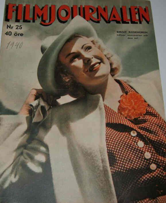 FILMJOURNALEN magazine side cover Issue 25  1940