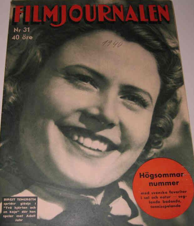 FILMJOURNALEN magazine side cover Issue 31  1940