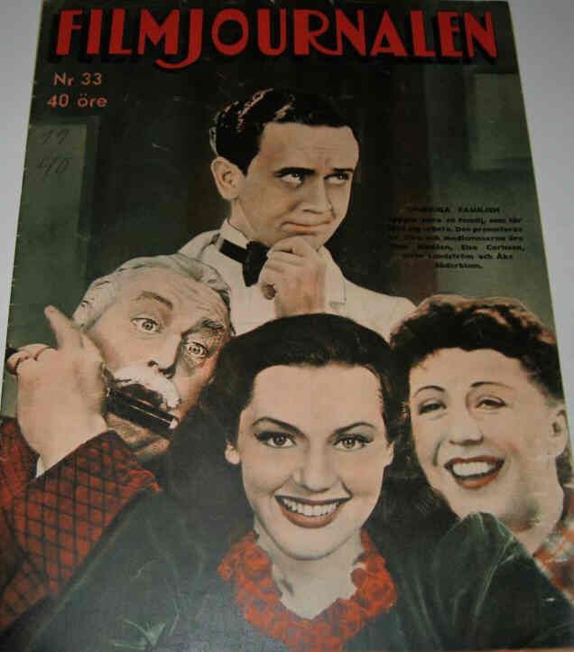 FILMJOURNALEN magazine side cover Issue 33  1940