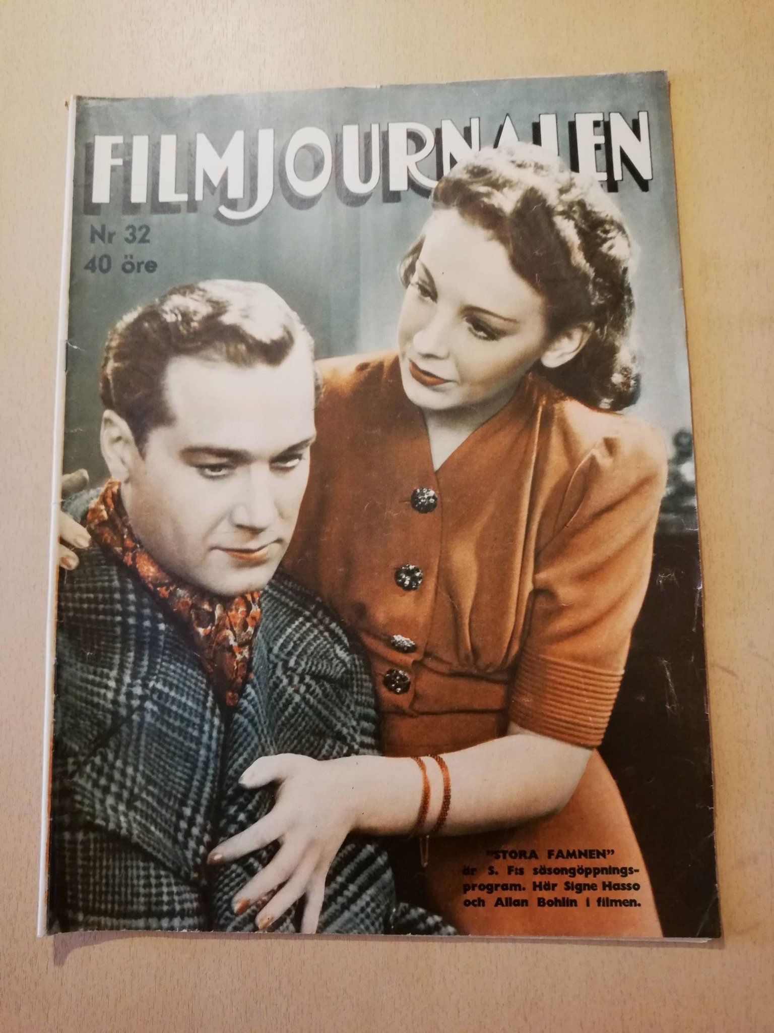 FILMJOURNALEN magazine side cover Issue 32  1940