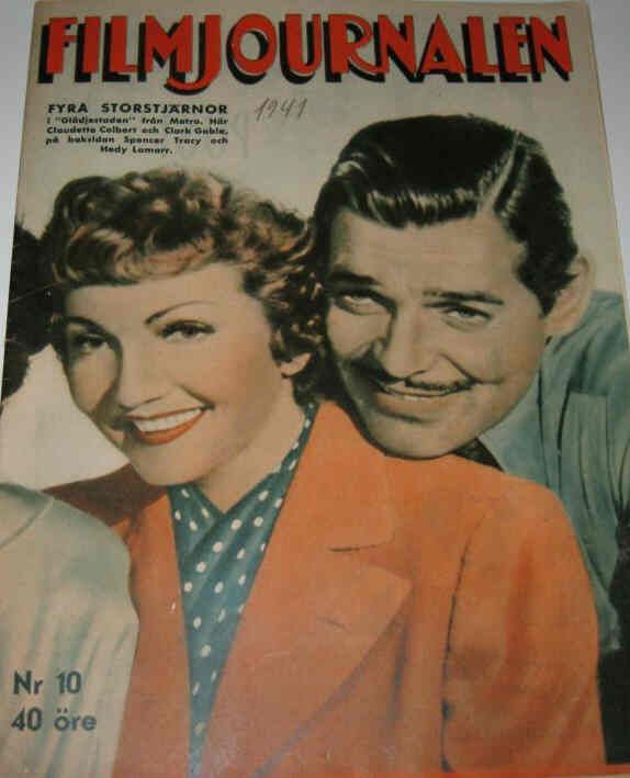FILMJOURNALEN magazine side cover Issue 10  1941