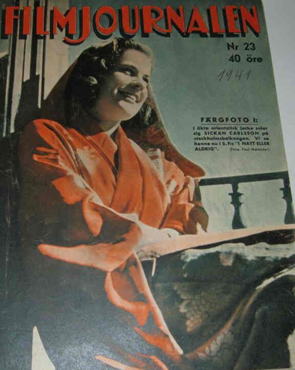 FILMJOURNALEN magazine side cover Issue 23  1941