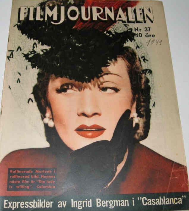 FILMJOURNALEN magazine side cover Issue 37  1942