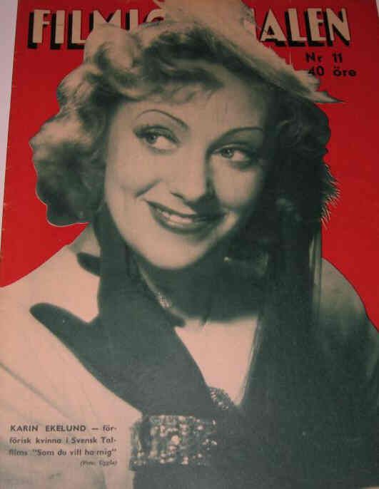 FILMJOURNALEN magazine side cover Issue 11  1943