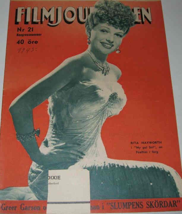 FILMJOURNALEN magazine side cover Issue 21  1943