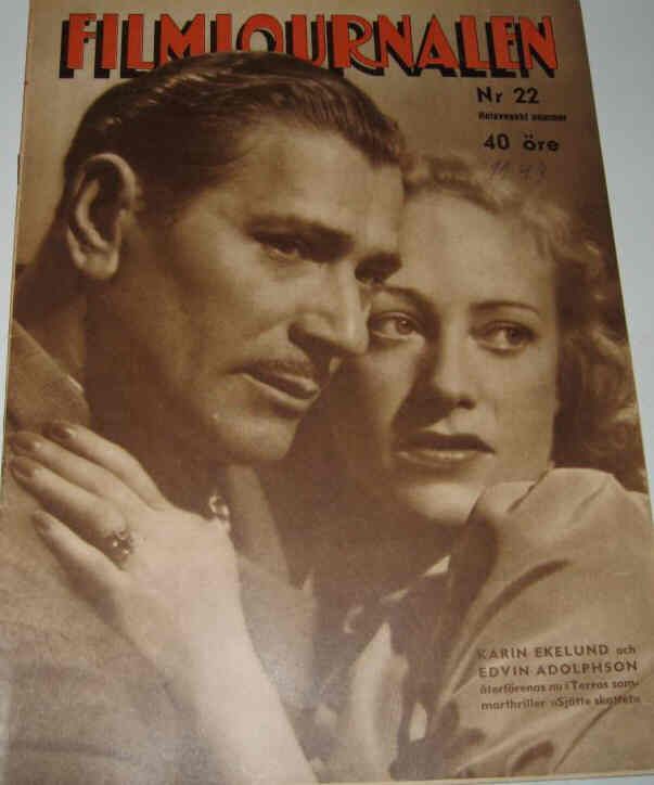 FILMJOURNALEN magazine side cover Issue 22  1943