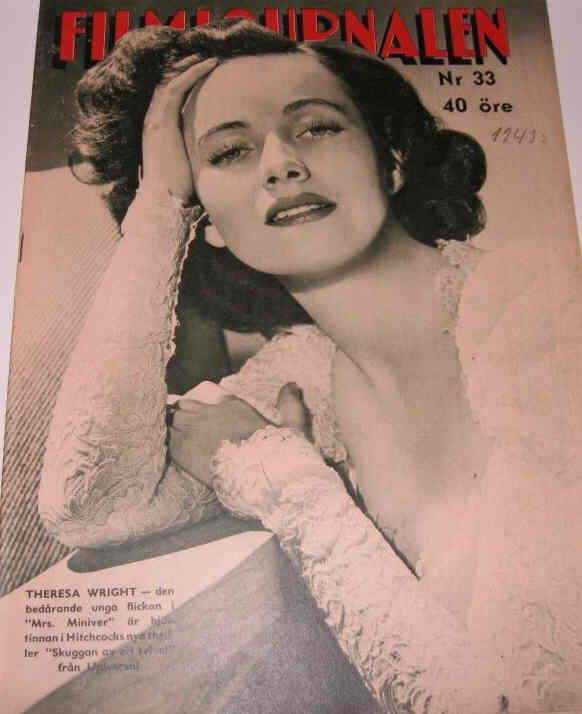 FILMJOURNALEN magazine side cover Issue 33  1943