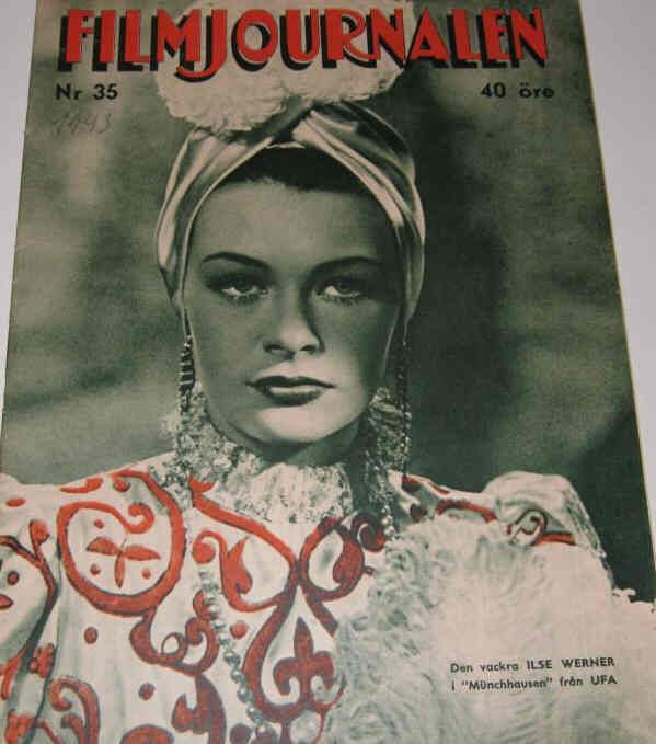 FILMJOURNALEN magazine side cover Issue 35  1943