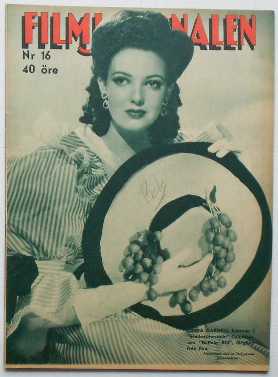 FILMJOURNALEN magazine side cover Issue 16  1944