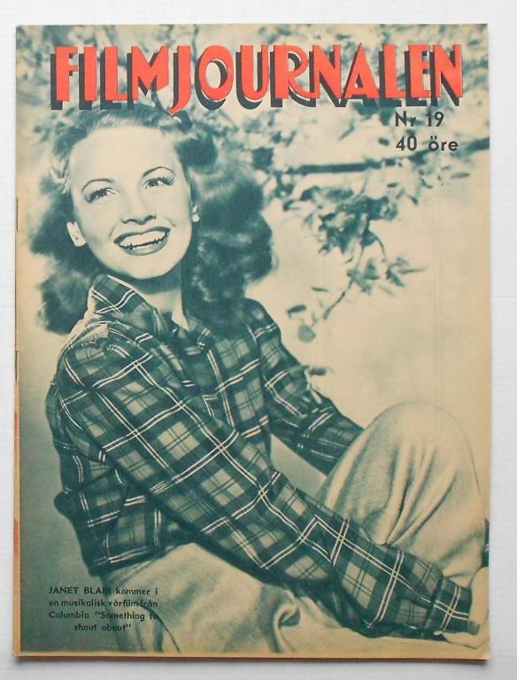 FILMJOURNALEN magazine side cover Issue 19  1944