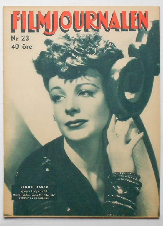 FILMJOURNALEN magazine side cover Issue 23  1944