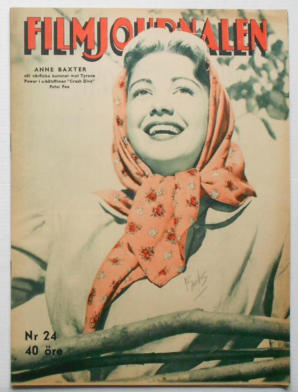 FILMJOURNALEN magazine side cover Issue 24  1944