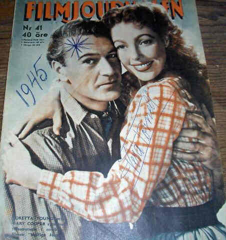 FILMJOURNALEN magazine side cover Issue 41  1945