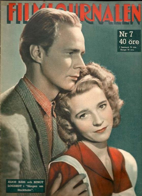 FILMJOURNALEN magazine side cover Issue 7  1947