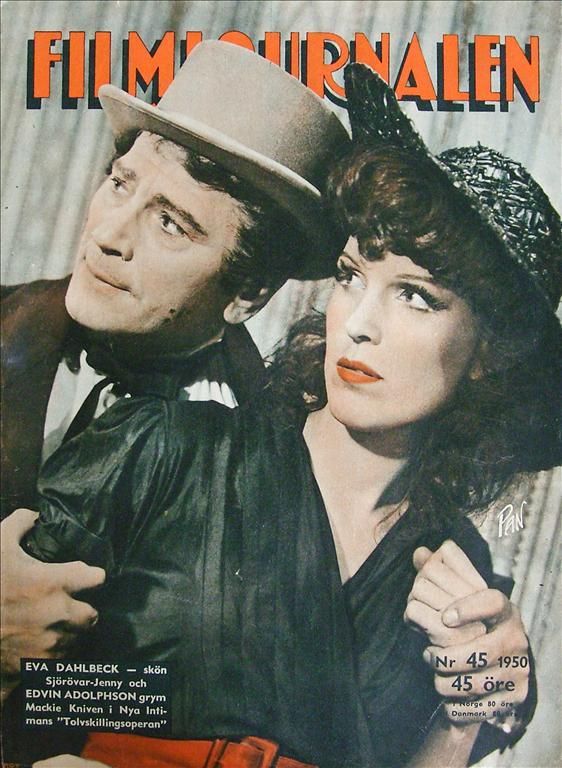 FILMJOURNALEN magazine side cover Issue 45  1950