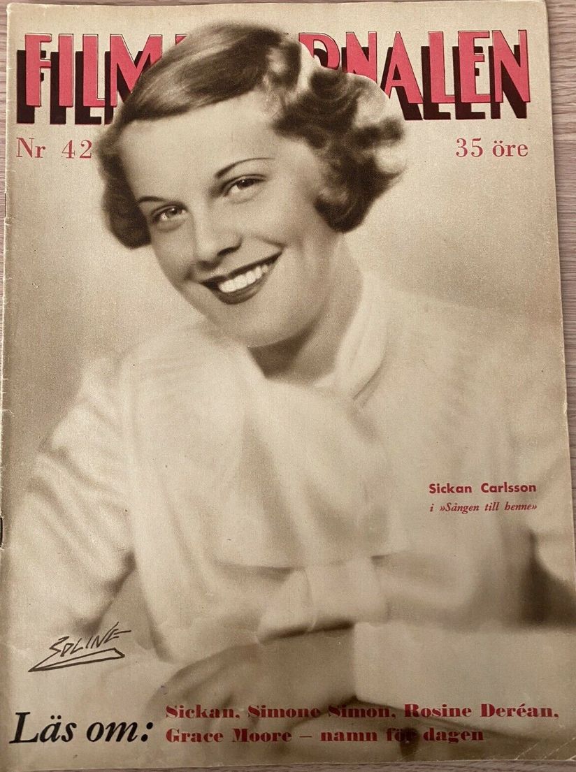 FILMJOURNALEN magazine side cover Issue 42 20 October 1934