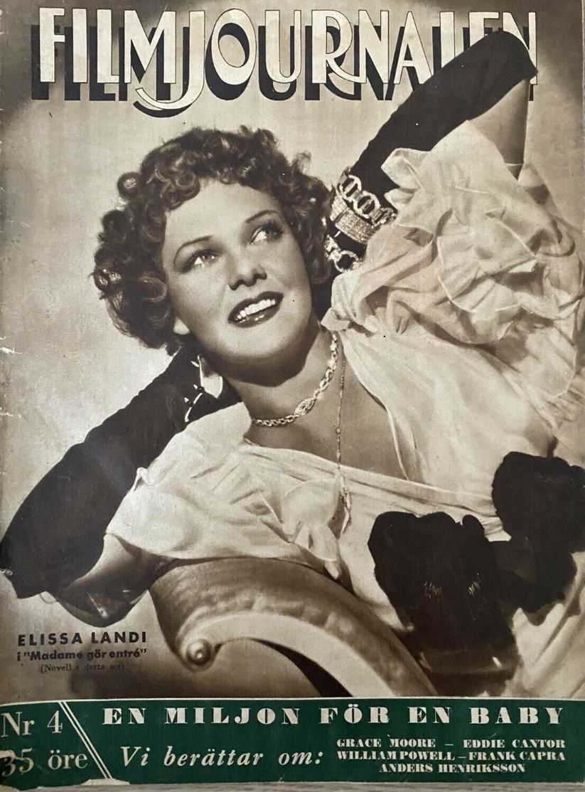 FILMJOURNALEN magazine side cover Issue 4 27 January 1935