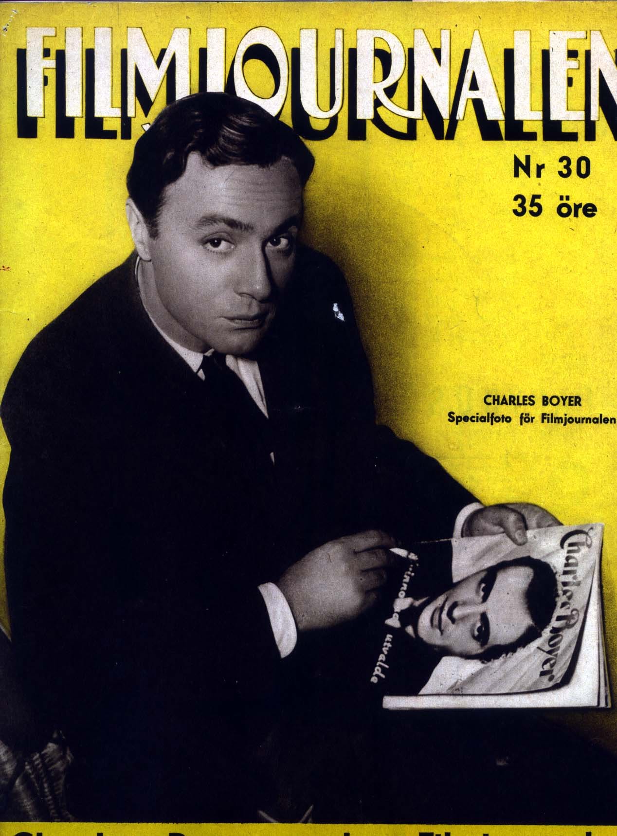 FILMJOURNALEN magazine side cover Issue 30  Vol 18 No  8 19 July 1936