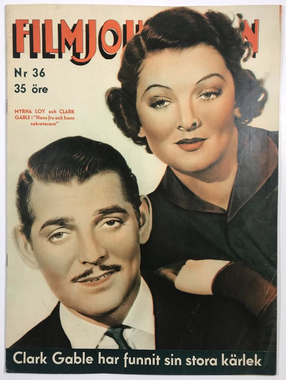 FILMJOURNALEN magazine side cover Issue 36 30 August 1936
