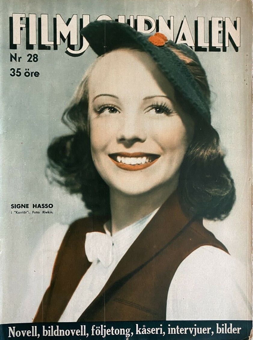 FILMJOURNALEN magazine side cover Issue 28 17 July 1938