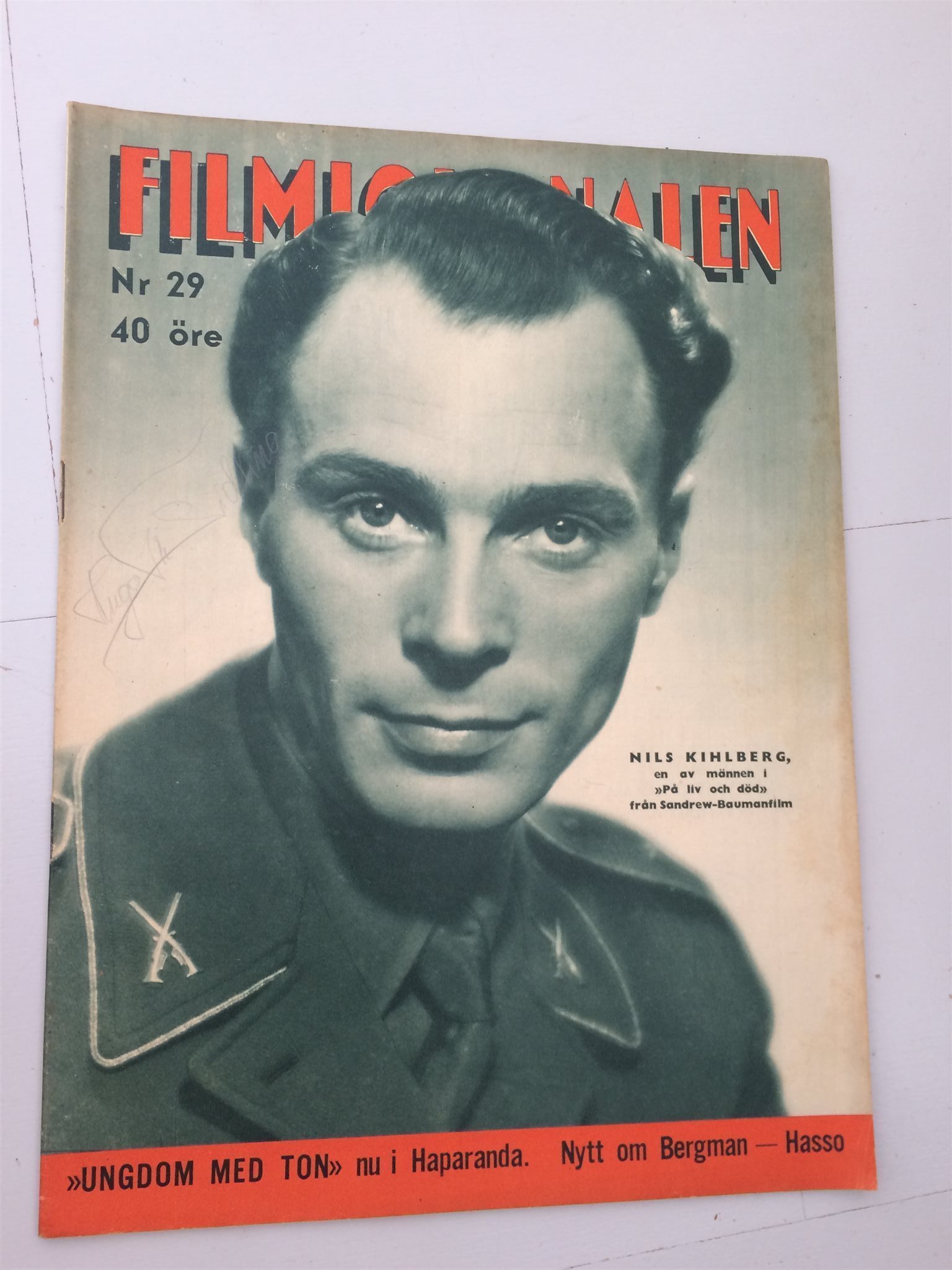 FILMJOURNALEN magazine side cover Issue 29   1943